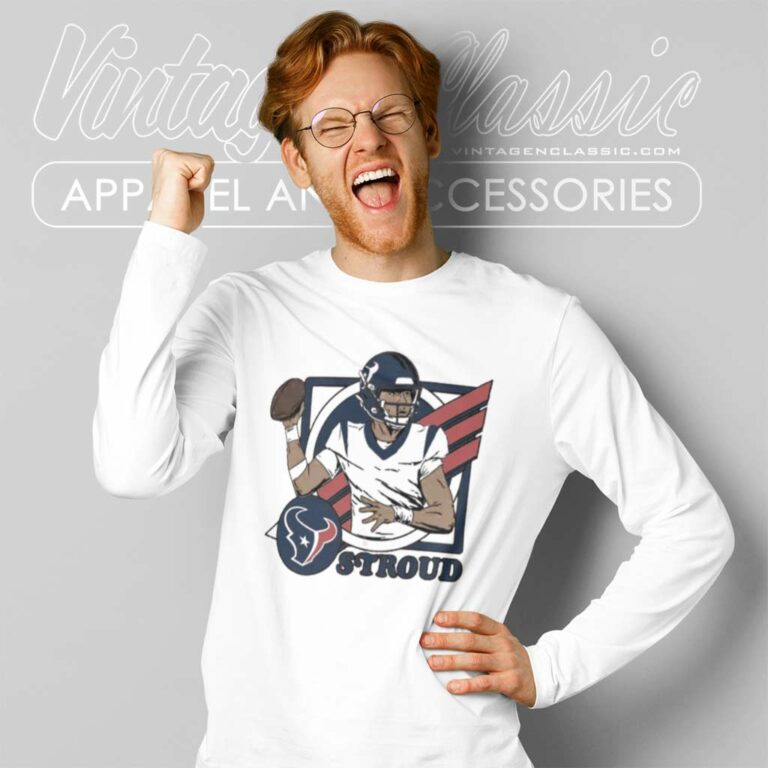 Houston Texans C J Stroud 2023 Nfl Draft First Round Pick Caricature Long Sleeve Tee Houston Texans C J Stroud 2023 Nfl Draft First Round Pick Caricature Long Sleeve Tee