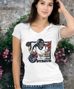 Houston Texans C J Stroud 2023 Nfl Draft First Round Pick Caricature V Neck TShirt
