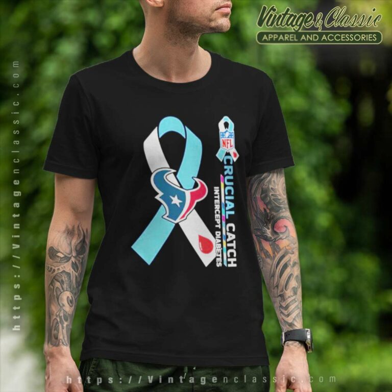 Houston Texans Crucial Catch Intercept Diabetes 2023 T Shirt Houston Texans Crucial Catch Intercept Diabetes 2023 T Shirt