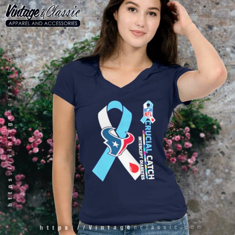 Houston Texans Crucial Catch Intercept Diabetes 2023 V Neck TShirt Houston Texans Crucial Catch Intercept Diabetes 2023 V Neck TShirt