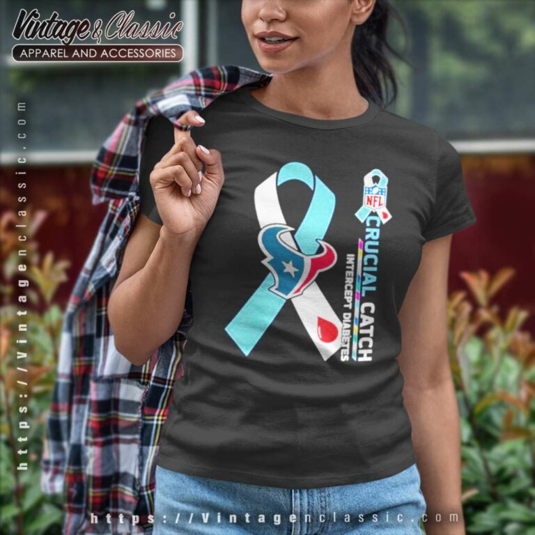 Houston Texans Crucial Catch Intercept Diabetes 2023 Women TShirt Houston Texans Crucial Catch Intercept Diabetes 2023 Women TShirt