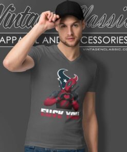 Houston Texans Deadpool Shirt Love You Fuck You V Neck TShirt