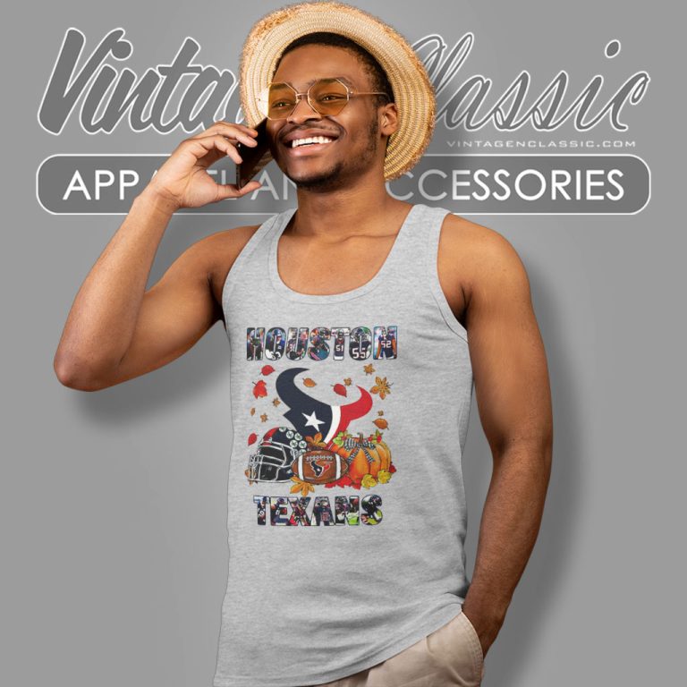 Houston Texans Fall Helmet Pumpkin Tank Top Racerback Houston Texans Fall Helmet Pumpkin Tank Top Racerback