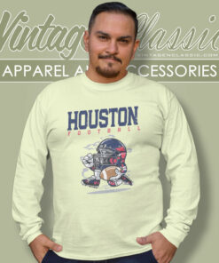 Houston Texans Football Helmet Vintage Long Sleeve Tee