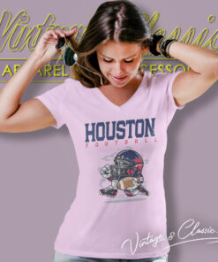 Houston Texans Football Helmet Vintage V Neck TShirt