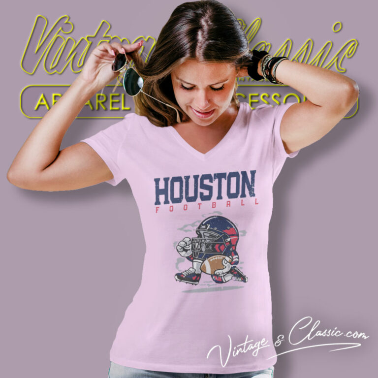 Houston Texans Football Helmet Vintage V Neck TShirt Houston Texans Football Helmet Vintage V Neck TShirt