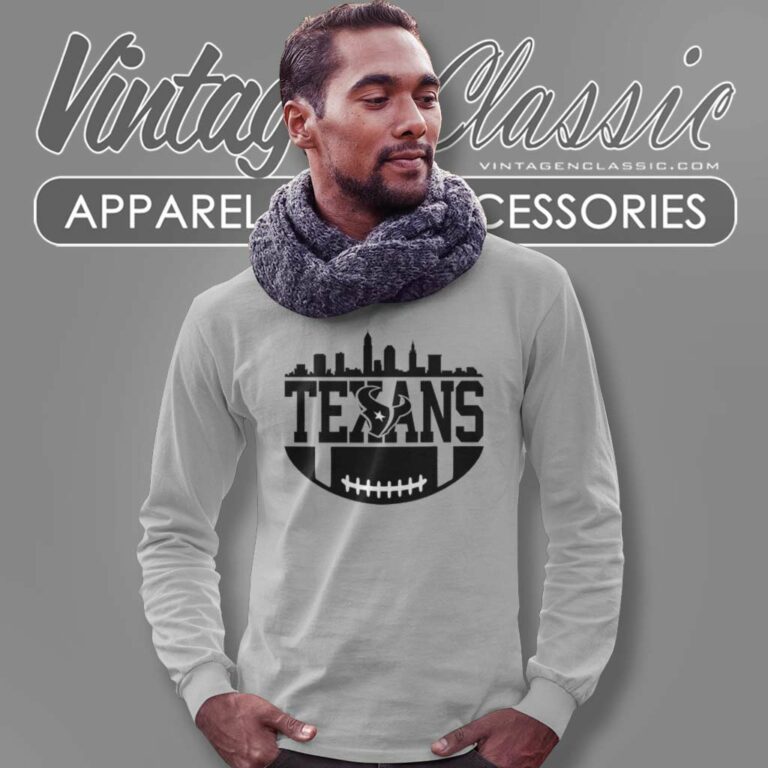Houston Texans Football Skyline Long Sleeve Tee Houston Texans Football Skyline Long Sleeve Tee