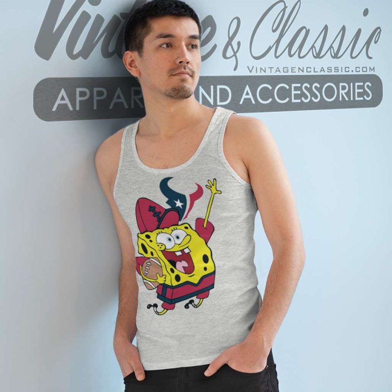 Houston Texans Football Spongebob Tank Top Racerback Houston Texans Football Spongebob Tank Top Racerback