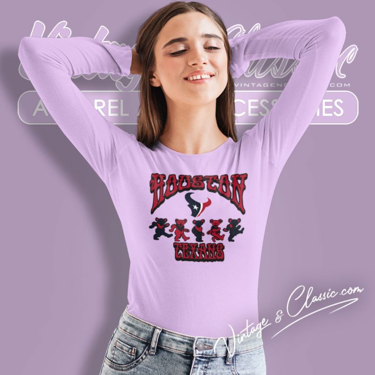 Houston Texans Grateful Dead Dancing Bears Long Sleeve Tee Houston Texans Grateful Dead Dancing Bears Long Sleeve Tee