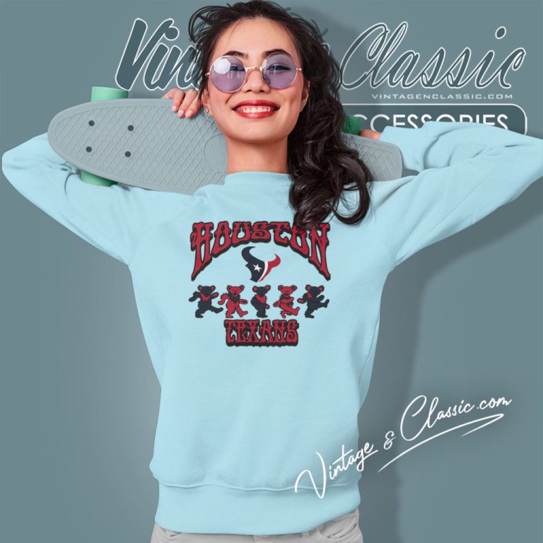 Houston Texans Grateful Dead Dancing Bears Sweatshirt Houston Texans Grateful Dead Dancing Bears Sweatshirt