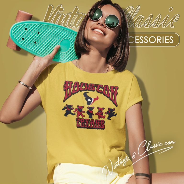 Houston Texans Grateful Dead Dancing Bears Women T Shirt Houston Texans Grateful Dead Dancing Bears Women T Shirt