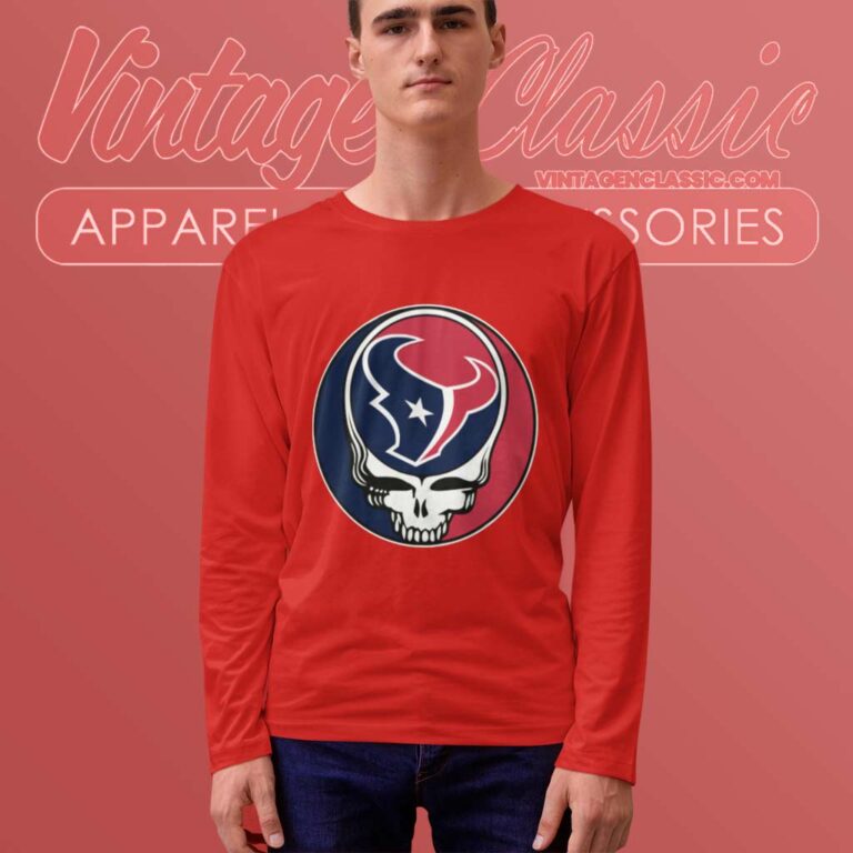 Houston Texans Grateful Dead Steal Your Face Long Sleeve Tee Houston Texans Grateful Dead Steal Your Face Long Sleeve Tee