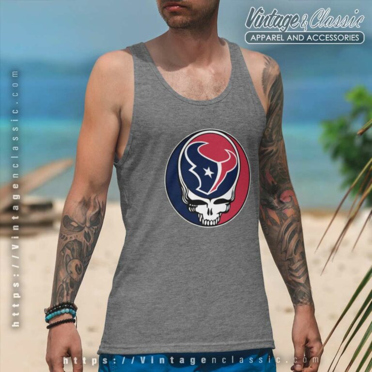 Houston Texans Grateful Dead Steal Your Face Tank Top Racerback Houston Texans Grateful Dead Steal Your Face Tank Top Racerback