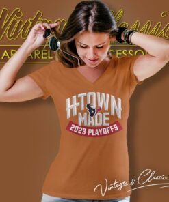 Houston Texans H Town Made 2023 Playoff V Neck TShirt
