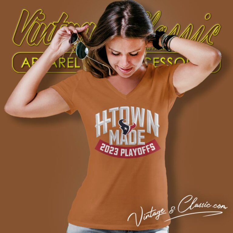 Houston Texans H Town Made 2023 Playoff V Neck TShirt Houston Texans H Town Made 2023 Playoff V Neck TShirt