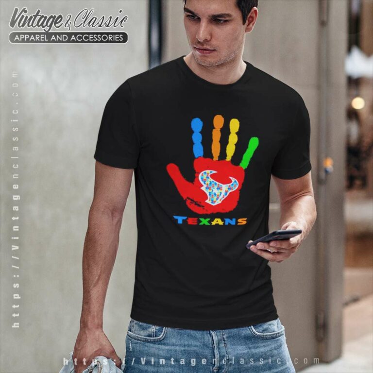 Houston Texans Hand Autism 2023 Nfl T Shirt Houston Texans Hand Autism 2023 Nfl T Shirt