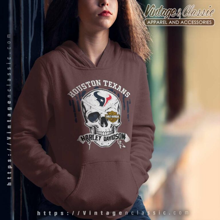 Houston Texans Harley Davidson Skull Hoodie Houston Texans Harley Davidson Skull Hoodie