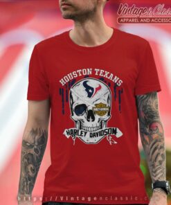 Houston Texans Harley Davidson Skull T Shirt