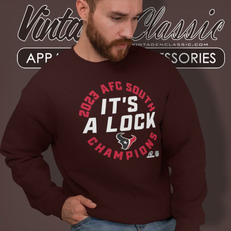 Houston Texans Its A Lock 2023 Afc South Division Champions Sweatshirt Houston Texans Its A Lock 2023 Afc South Division Champions Sweatshirt