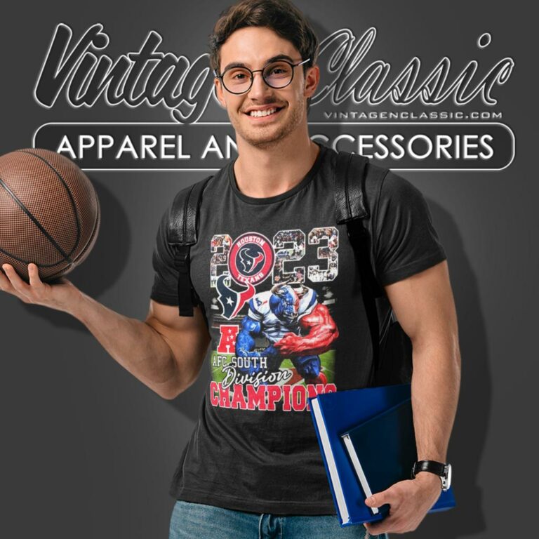 Houston Texans Mascot 2023 Afc South Division Champions T Shirt Houston Texans Mascot 2023 Afc South Division Champions T Shirt