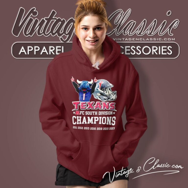 Houston Texans Mascot Afc South Division Champions Hoodie Houston Texans Mascot Afc South Division Champions Hoodie