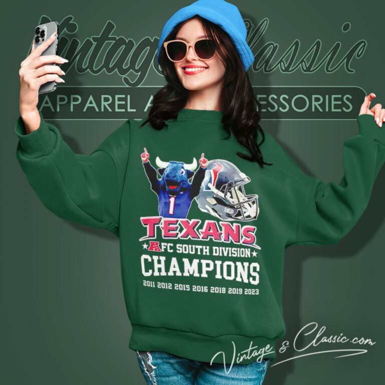 Houston Texans Mascot Afc South Division Champions Sweatshirt Houston Texans Mascot Afc South Division Champions Sweatshirt