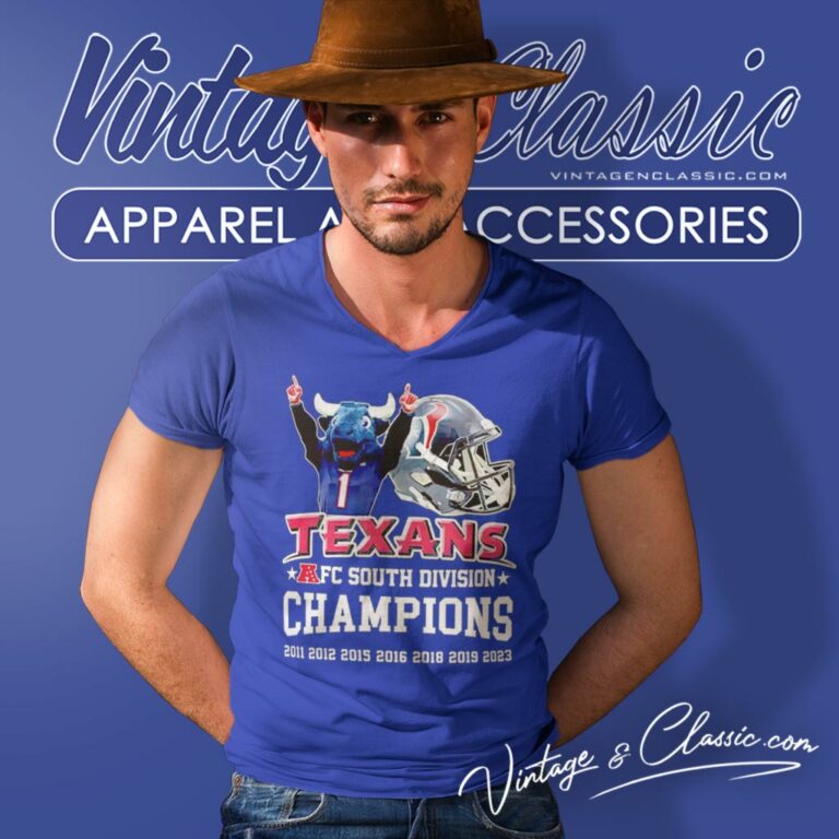 Houston Texans Mascot Afc South Division Champions V Neck TShirt Houston Texans Mascot Afc South Division Champions V Neck TShirt