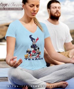 Houston Texans Mickey Mouse Donald Duck Goofy V Neck TShirt
