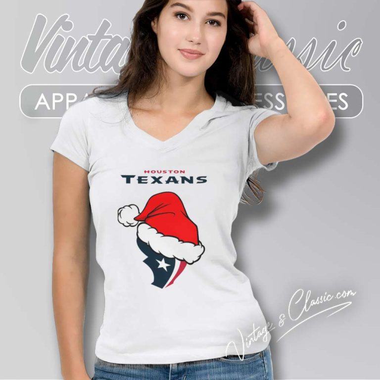 Houston Texans Nfl Christmas Logo 2023 V Neck TShirt Houston Texans Nfl Christmas Logo 2023 V Neck TShirt