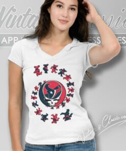 Houston Texans Nfl Grateful Dancing Bears V Neck TShirt