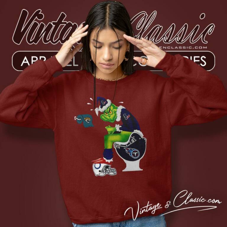 Houston Texans Santa Grinch Toilet Sweatshirt Houston Texans Santa Grinch Toilet Sweatshirt