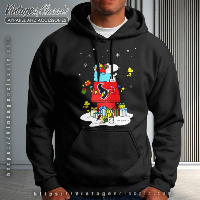 Houston Texans Santa Snoopy Wish You A Merry Christmas Hoodie Houston Texans Santa Snoopy Wish You A Merry Christmas Hoodie