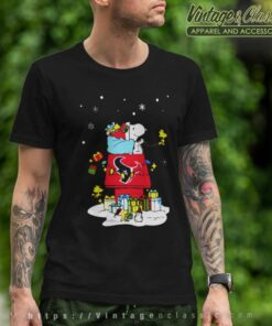 Houston Texans Santa Snoopy Wish You A Merry Christmas T Shirt