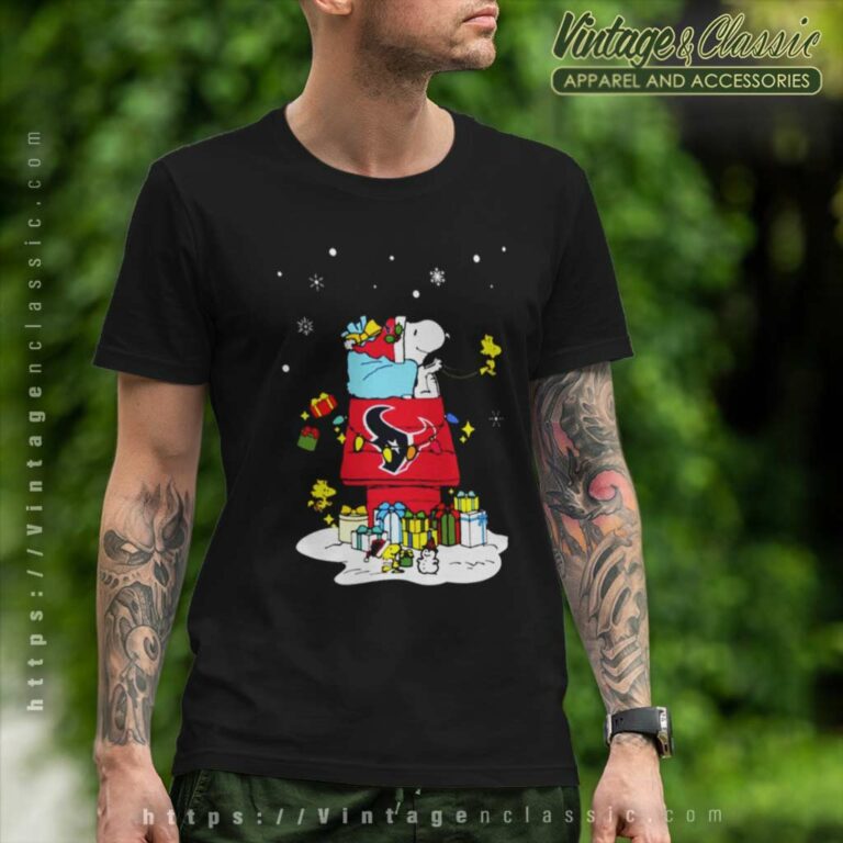 Houston Texans Santa Snoopy Wish You A Merry Christmas T Shirt Houston Texans Santa Snoopy Wish You A Merry Christmas T Shirt