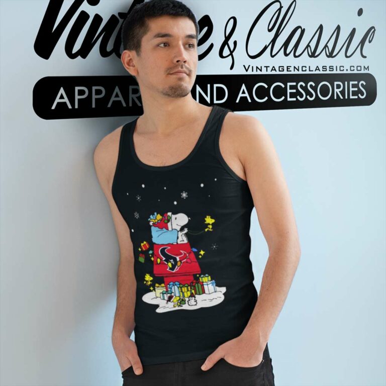 Houston Texans Santa Snoopy Wish You A Merry Christmas Tank Top Racerback Houston Texans Santa Snoopy Wish You A Merry Christmas Tank Top Racerback