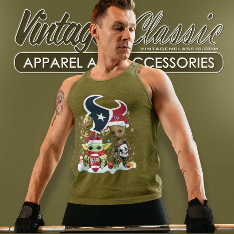 Houston Texans Shirt Baby Yoda And Groot Santa Christmas Tank Top Racerback Houston Texans Shirt Baby Yoda And Groot Santa Christmas Tank Top Racerback
