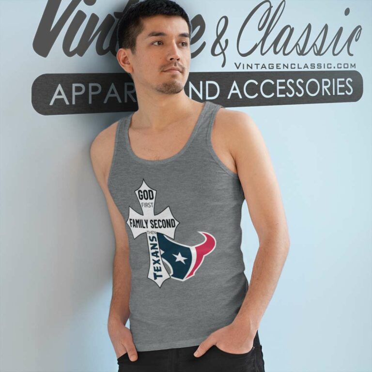 Houston Texans Shirt God First Family Second Tank Top Racerback Houston Texans Shirt God First Family Second Tank Top Racerback