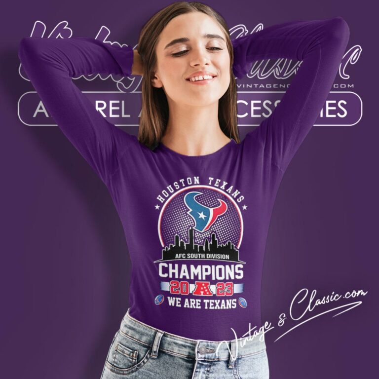 Houston Texans Skyline Afc South Division Champions 2023 We Are Texans Long Sleeve Tee Houston Texans Skyline Afc South Division Champions 2023 We Are Texans Long Sleeve Tee