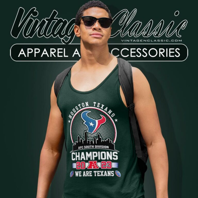 Houston Texans Skyline Afc South Division Champions 2023 We Are Texans Tank Top Racerback Houston Texans Skyline Afc South Division Champions 2023 We Are Texans Tank Top Racerback