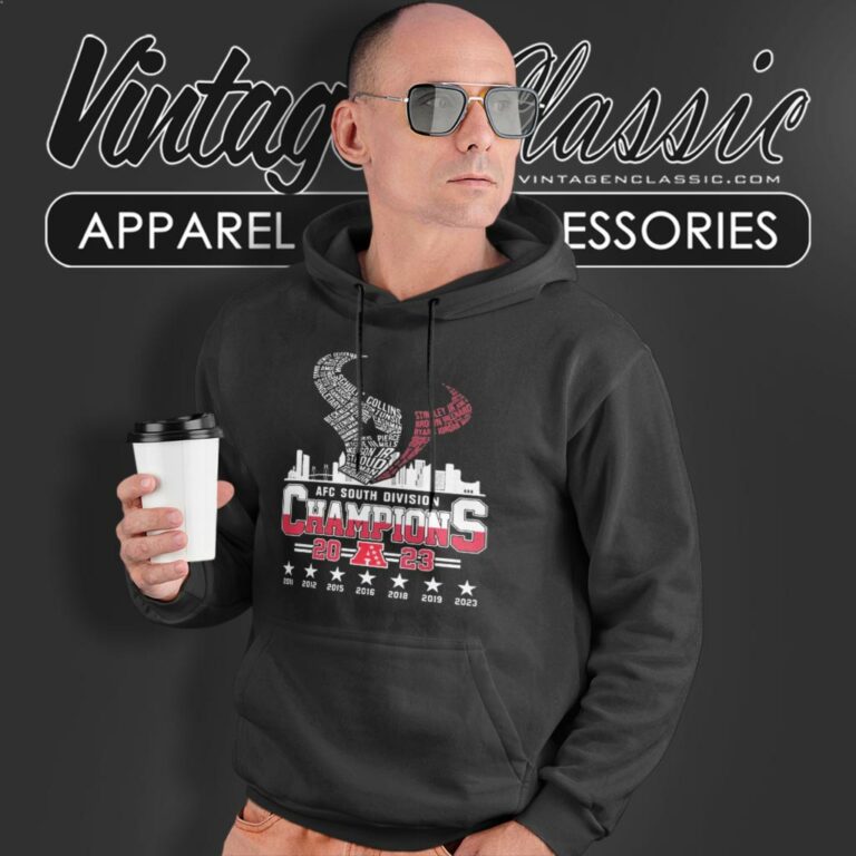 Houston Texans Skyline Logo Players Name Afc South Division Champions 2023 Hoodie Houston Texans Skyline Logo Players Name Afc South Division Champions 2023 Hoodie