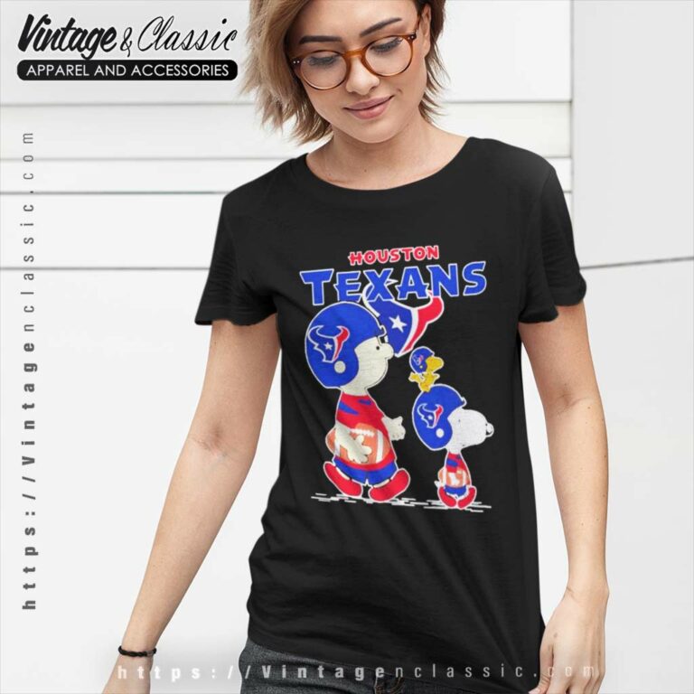 Houston Texans Snoopy Plays The Football Game Women TShirt Houston Texans Snoopy Plays The Football Game Women TShirt