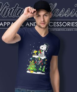 Houston Texans Snoopy Woodstock Christmas V Neck TShirt