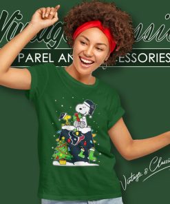Houston Texans Snoopy Woodstock Christmas Women T Shirt