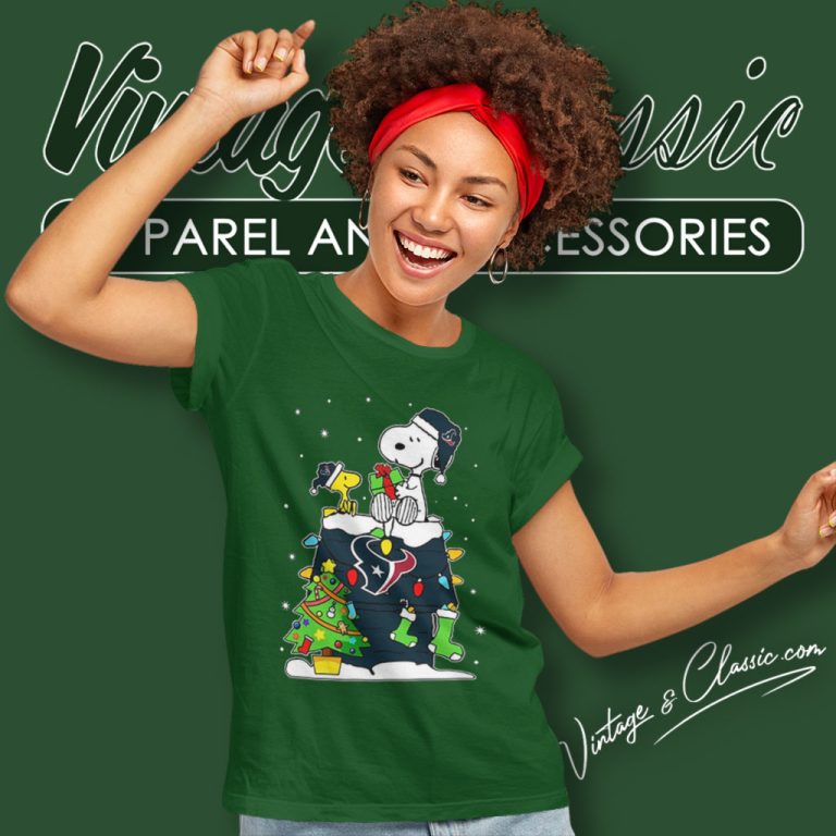 Houston Texans Snoopy Woodstock Christmas Women T Shirt Houston Texans Snoopy Woodstock Christmas Women T Shirt