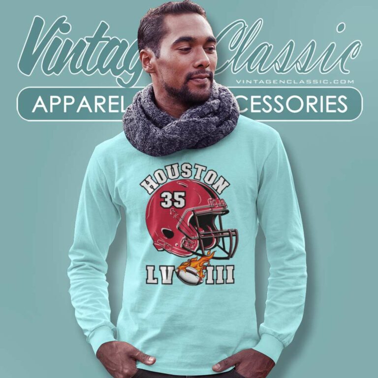Houston Texans Super Bowl Lviii Helmet Long Sleeve Tee Houston Texans Super Bowl Lviii Helmet Long Sleeve Tee