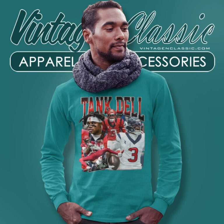 Houston Texans Tank Dell Football Number 3 Long Sleeve Tee Houston Texans Tank Dell Football Number 3 Long Sleeve Tee