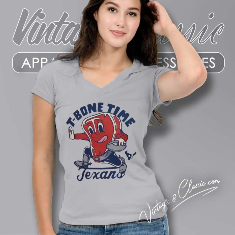 Houston Texans Tbone Time Texans V Neck TShirt Houston Texans Tbone Time Texans V Neck TShirt