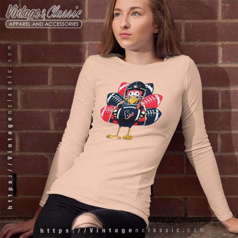 Houston Texans Turkey Thanksgiving Long Sleeve Tee Houston Texans Turkey Thanksgiving Long Sleeve Tee
