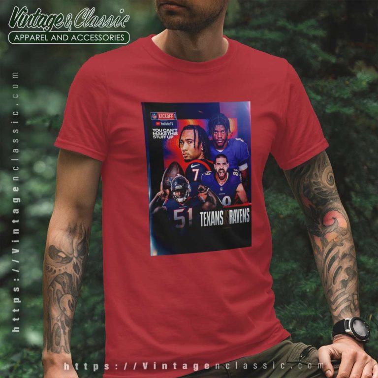 Houston Texans Vs Baltimore Ravens 2023 Nfl Kickoff T Shirt Houston Texans Vs Baltimore Ravens 2023 Nfl Kickoff T Shirt