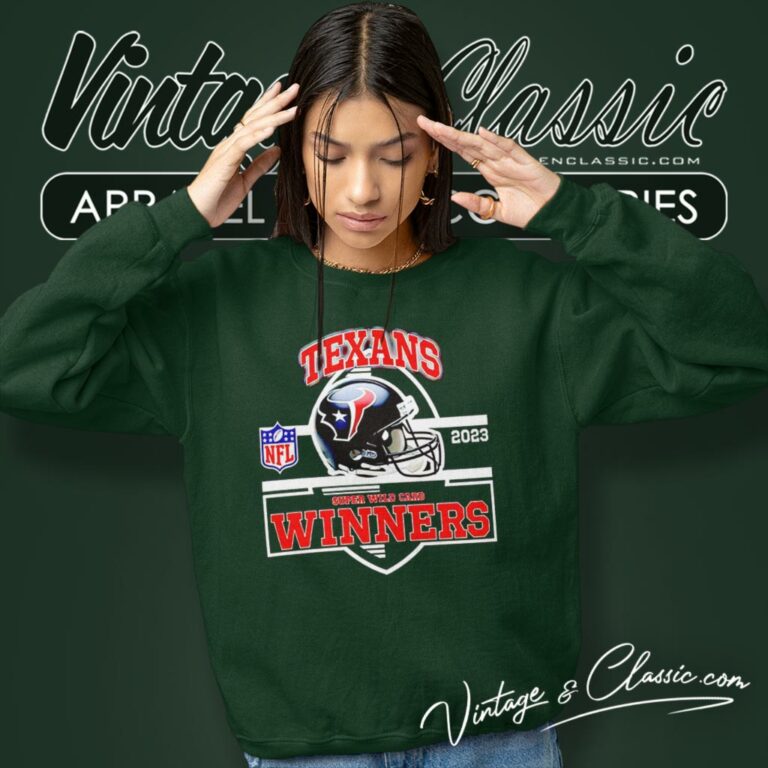 Houston Texans Winners Champions 2023 Super Wild Card Nfl Divisional Helmet Sweatshirt Houston Texans Winners Champions 2023 Super Wild Card Nfl Divisional Helmet Sweatshirt
